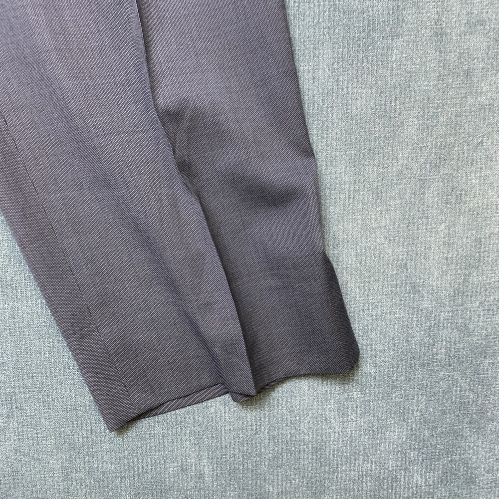 Mens Dress Pants 36 Gray Flat Front Business Formal Straight Leg Office Wear - Picture 3 of 14